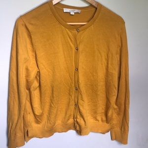 🔥 ( 2 for 14.00 ) Anne Taylor Loft Mustard Cardigan